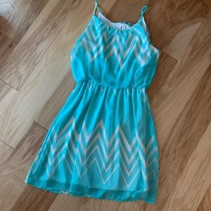 Teal chevron dress